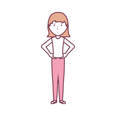 cartoon woman standing icon