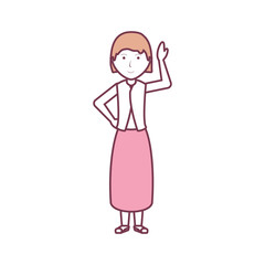 cartoon woman standing icon