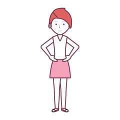 cartoon woman standing icon