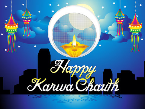 abstract artistic karwa chauth background