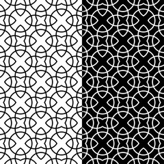 Obraz premium Black and white geometric ornaments. Set of seamless patterns