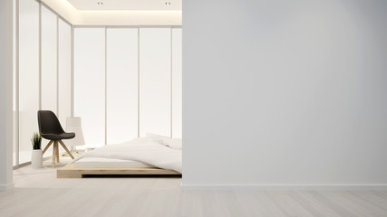 bedroom and living area in hotel or apartment - Interior design - 3D Rendering