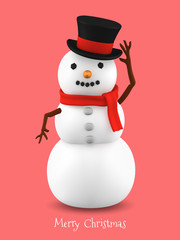 クリスマスカード 雪だるま, 3Dイラスト