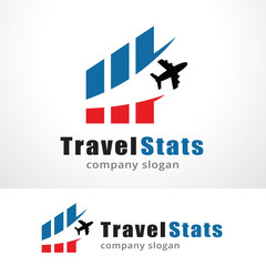 Travel Stats Logo Template Design Vector, Emblem, Design Concept, Creative Symbol, Icon