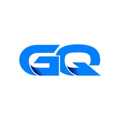 gq logo initial logo vector modern blue fold style