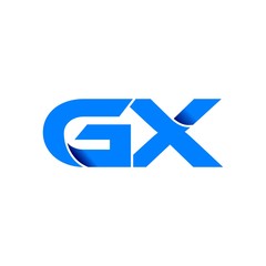 gx logo initial logo vector modern blue fold style