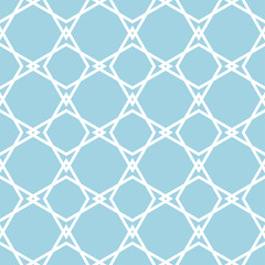 Fototapeta premium Navy blue and white geometric ornament. Seamless pattern
