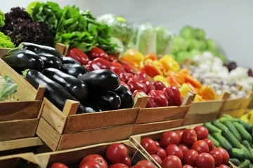 Raamstickers Assortment of fresh vegetables at market © Africa Studio