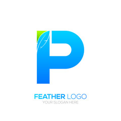 Letter P with Feather logo, Fountain pen, Law, Legal, Lawyer, Copywriter, Writer logotype for your Corporate identity