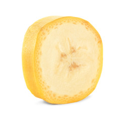 Banana slice isolated on white
