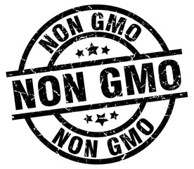 non gmo round grunge black stamp