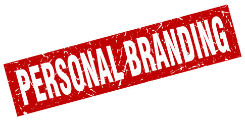 square grunge red personal branding stamp