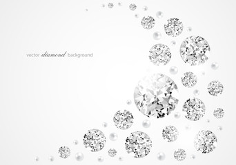Abstract background with diamonds and pearls - obrazy, fototapety, plakaty