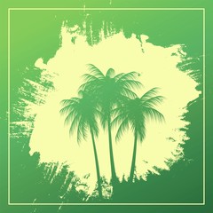 Three palm trees on an abstract background.