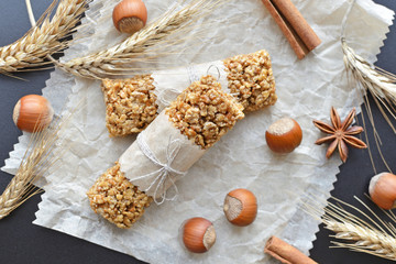 muesli bars with filbert nuts