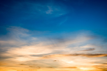 Fototapeta premium colorful dramatic sky with cloud at sunset.