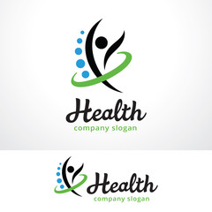 Health People Logo Template Design Vector, Emblem, Design Concept, Creative Symbol, Icon