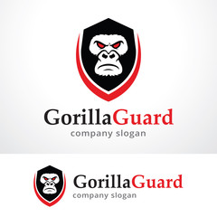 Gorilla Guard Logo Template Design Vector, Emblem, Design Concept, Creative Symbol, Icon