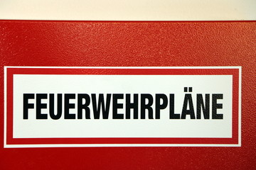 German Sign "fire service plans", Feuerwehrpl&auml;ne