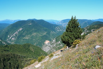 pyrenean landscape in Aude, Occitanie in South of France