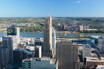 Aerial View of Carew Tower in Cincinnati Ohio