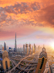 Fototapeta na wymiar Cityscape of Dubai with modern futuristic architecture , United Arab Emirates