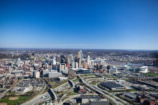 Cincinnati Ohio Aerial View from the North West