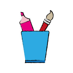 cup with drawing utensils icon