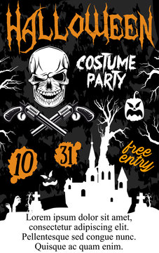 Halloween holiday zombie party invitation poster
