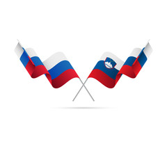 Russia and Slovenia flags. Vector illustration.