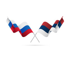 Russia and Serbia flags. Vector illustration.