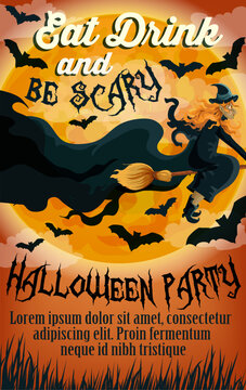 Halloween holiday party trick treat vector poster