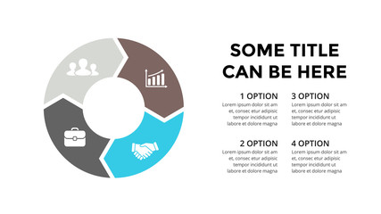 Vector circle arrows infographic, cycle diagram, graph, presentation chart. Business concept with 4 options, parts, steps, processes.