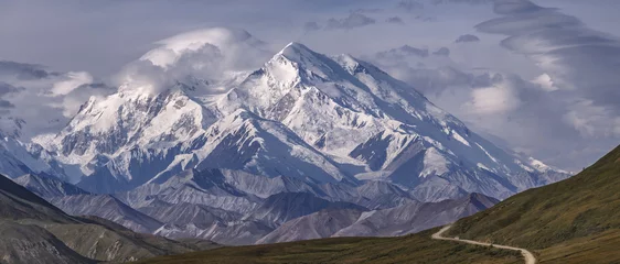Cercles muraux Denali Denali (Mount McKinley) is the highest mountain peak in North America, Alaska, United States