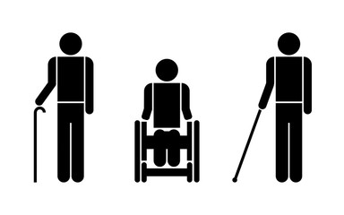 People with disabilities symbols, vector