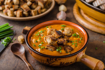 Goulash soup with croutons