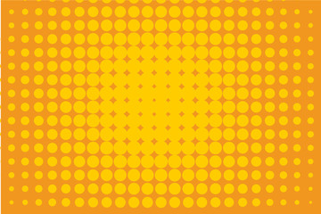 Halftone background. Comic dotted pattern. Colorful orange-yellow vector illustration
