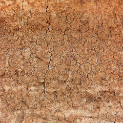 Dry, Cracking Clay Soil in Extreme Closeup