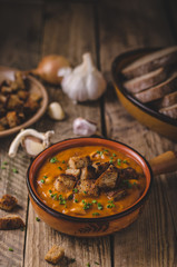 Goulash soup with croutons