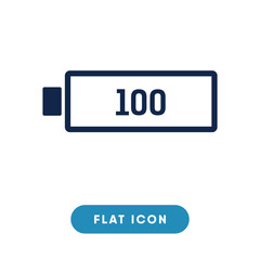 Full battery vector icon, full charged symbol. Modern, simple flat vector illustration for web site or mobile app