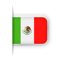 Mexico Flag Vector Bookmark Icon