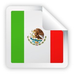 Mexico Flag Vector Square Corner Paper Icon