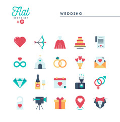 Humanitarian, peace, justice, human rights and more, flat icons set, vector illustration