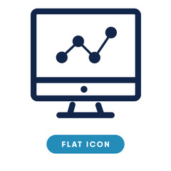 Analytics monitoring vector icon, graph analytics symbol. Modern, simple flat vector illustration for web site or mobile app