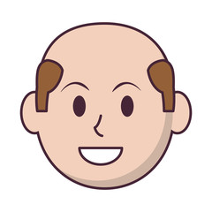 cartoon man face icon