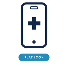 Medical app vector icon, healty app symbol. Modern, simple flat vector illustration for web site or mobile app