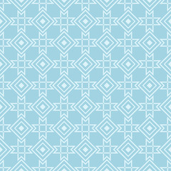 Light blue geometric ornament. Seamless pattern