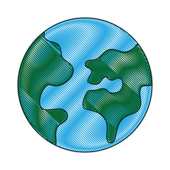 earth planet icon over white background vector illustration