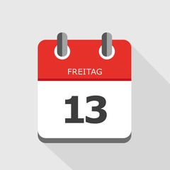 kalender rot freitag der 13te