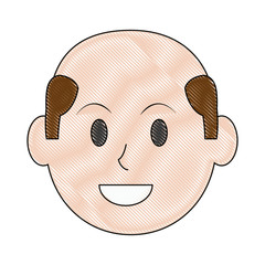 cartoon man face icon over white background colorful design vector illustration